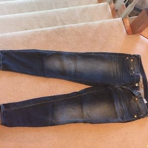 True Religion light/medium wash cropped jeans